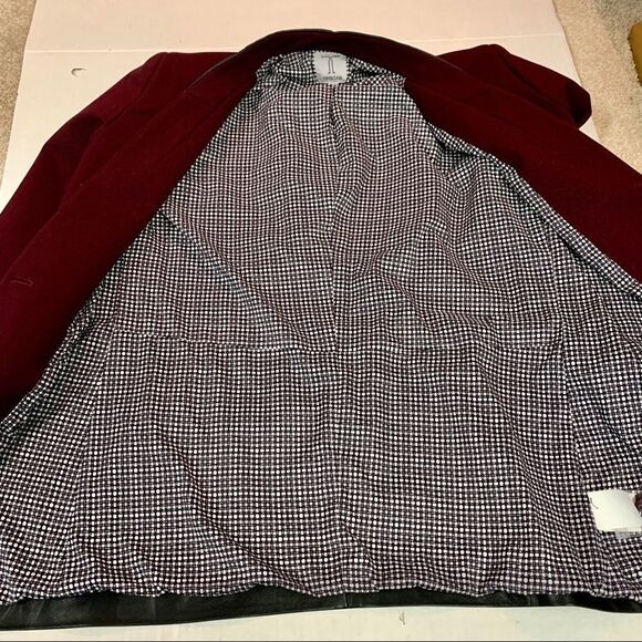 TRISTAN Burgundy maroon faux leather single breasted blazer M pleather vegan - Picture 13 of 15